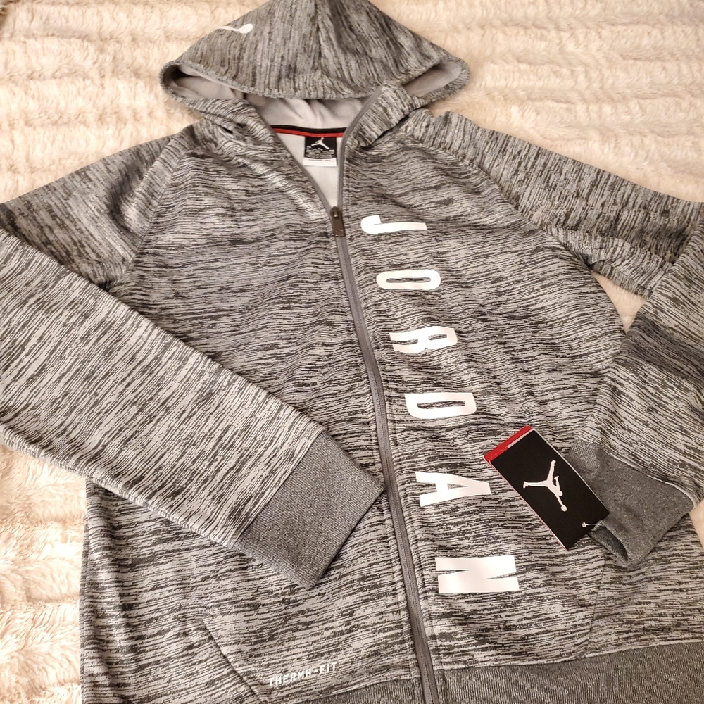Grey Jordan Therma-fit Hooded zip Jacket